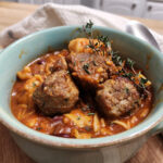 Beef Vegetable Soup made with homemade beef bone broth in the Instant Pot