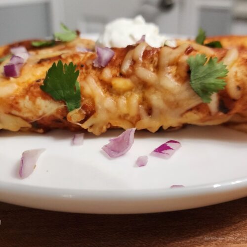 Perfectly rolled and filled beef enchilada