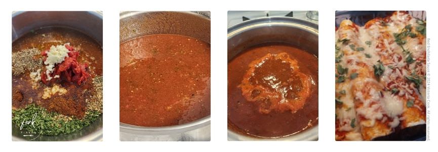 Red Enchilada Sauce - Prep Prep and cooking Red Enchilada Sauce