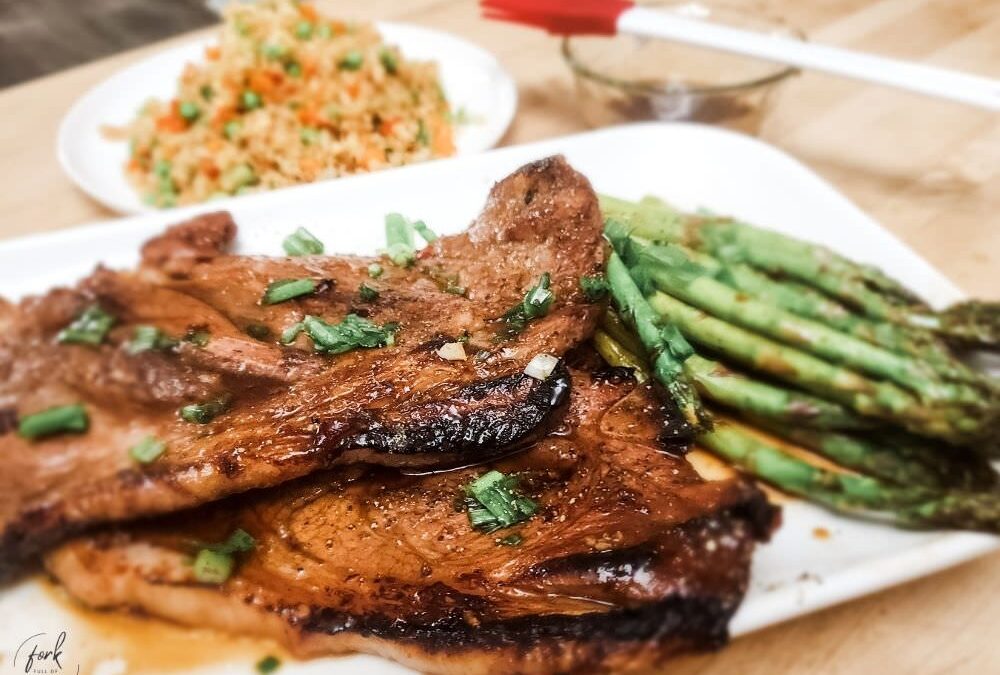 Asian-Inspired Honey Glazed Grilled Pork Steak