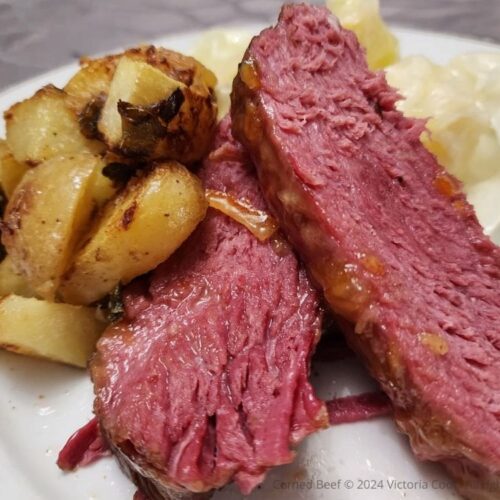 Plated Dijon-Glazed Corned Beef with Savory Cabbage and Potatoes