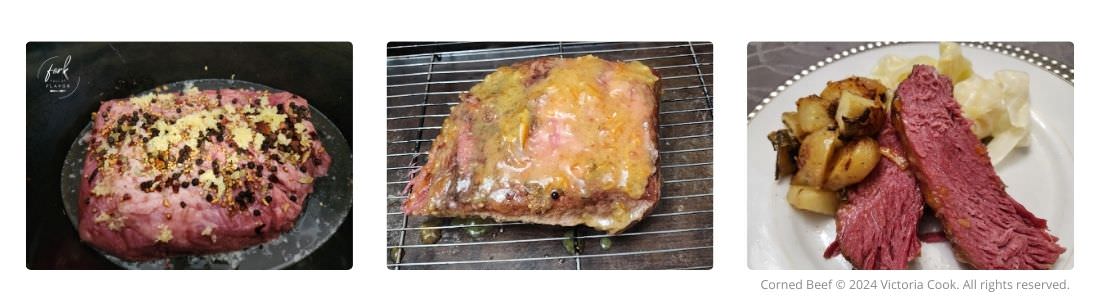 Prepping, broiling and plating Corned Beef for St. Patrick's Day dinner