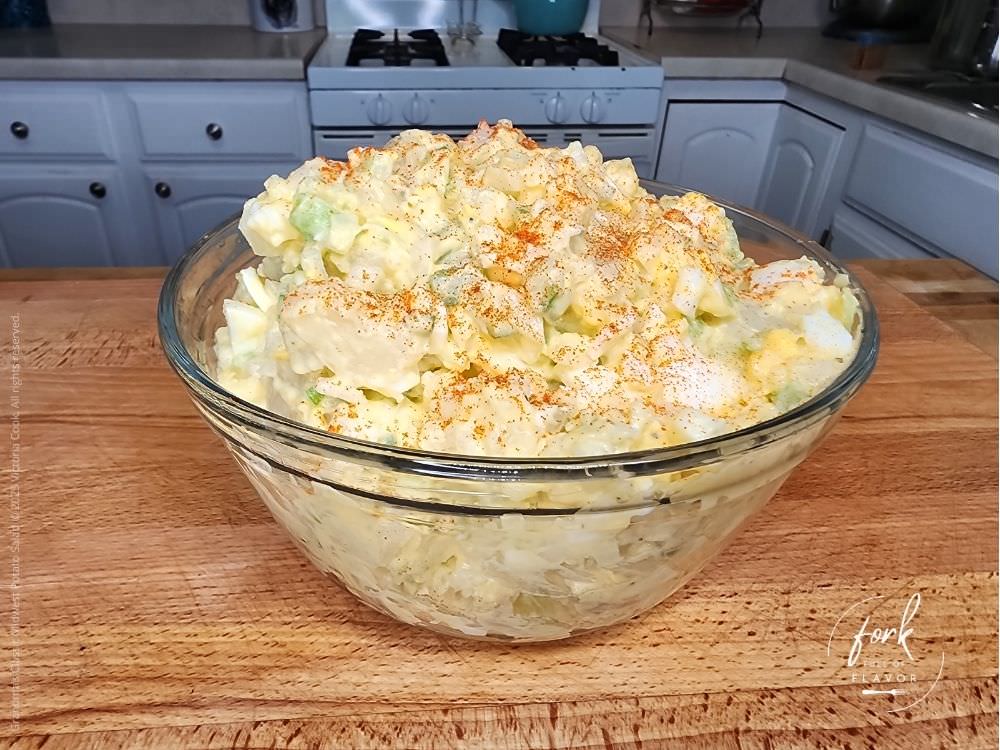 A bowl of Grandma's Classic Midwest Potato Salad