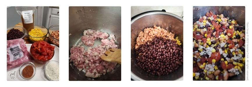 Taco Soup - Prep Preparing to make taco soup in the Instant Pot.