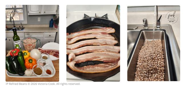 Ingredients for making Instant Pot Refried Beans