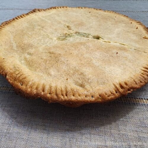 A beautifully baked chicken pot pie